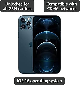 Apple iPhone 12 Pro Max, 128GB, Pacific Blue - Unlocked (Renewed